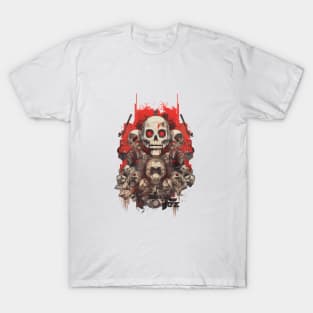 Comic-Style: AI Cyborg Robot Skull and the Apocalypse - Japan T-Shirt